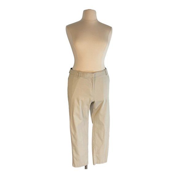 J Jill Wearever Refined Woven Trousers Khaki - Size 18 - EUC - Picture 2 of 10